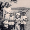 Beverly Burr, with Mary, Julie, Greg and Ann, summer, 1960, on Fox Island, one year before Ann disappeared.