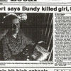 1987 newspaper coverage of Ted's hypothetical confession that he killed Ann Marie Burr.